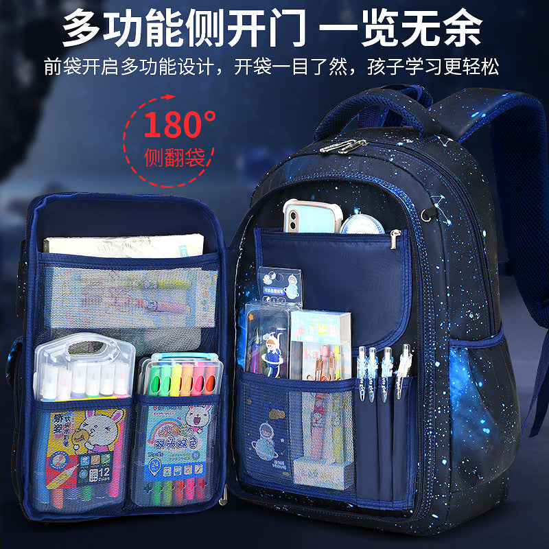 New Vertical Fashion Star Dream Cartoon Primary School Students Grades 3-6 Ridge Protection and Burden Reduction School Bag Children's Backpack