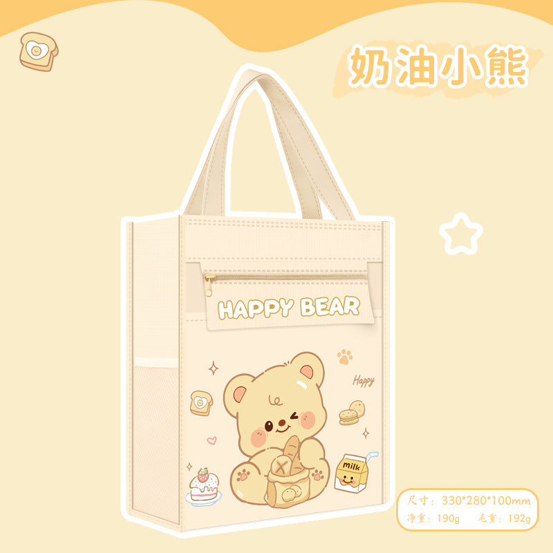 Student tutoring bag animation cartoon large capacity pencil bag primary school student tote bag canvas nylon multi-functional tutoring bag