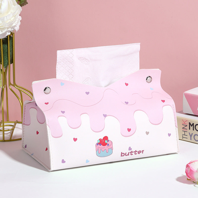 Pinxixi Hot Sale Cartoon Drawing Carton Cat Printing Tissue Box Household Multifunctional Candy Box Gift Box Waterproof