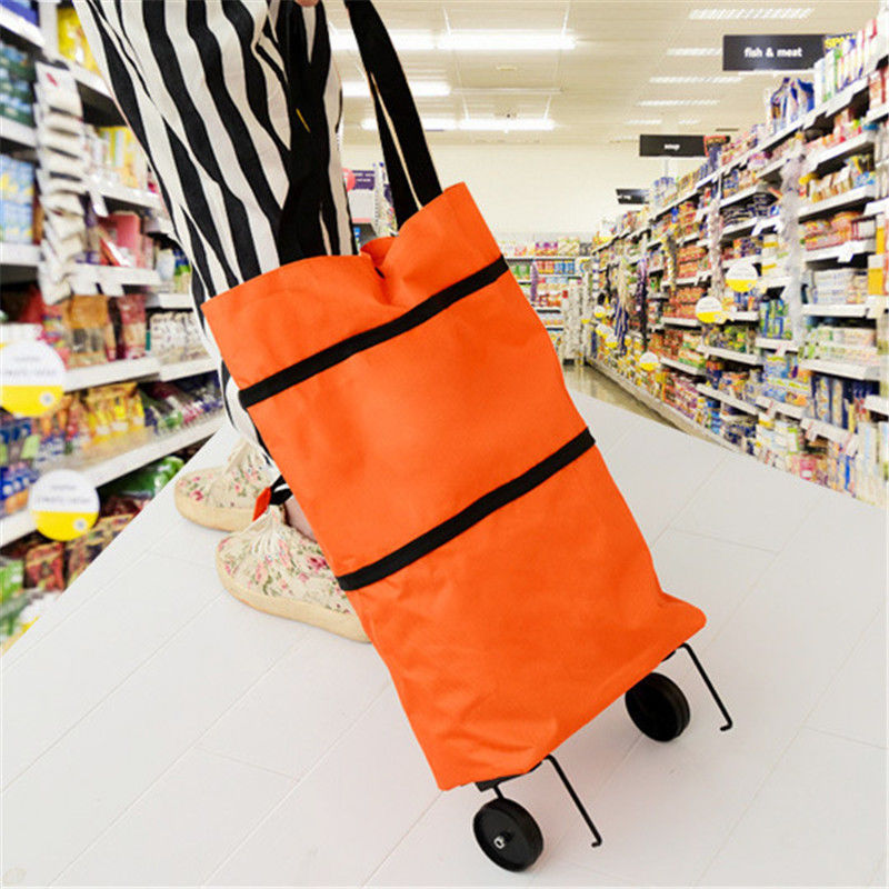 Shopping bag Korean version of Oxford cloth folding dual-purpose tug bag foldable shopping bag, portable travel bag wholesale