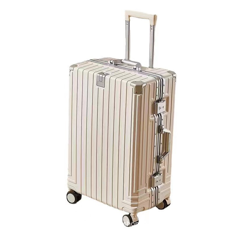 New multi-functional aluminum frame trolley case, men's and women's small fresh suitcase, large capacity universal wheel password boarding case