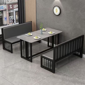Restaurant bench bbq bar booth sofa hot pot restaurant double three person backrest soft bag iron backrest chair