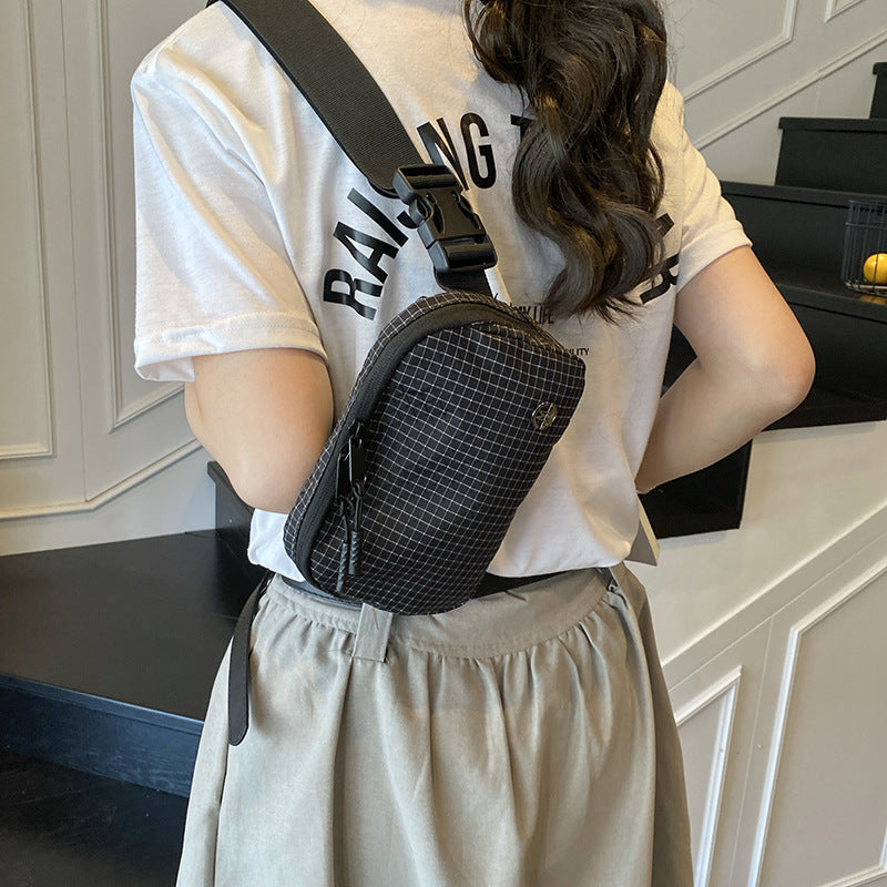 Cross-border shoulder bag women's simple new solid color casual large-capacity shoulder backpack lazy wind commuter messenger bag