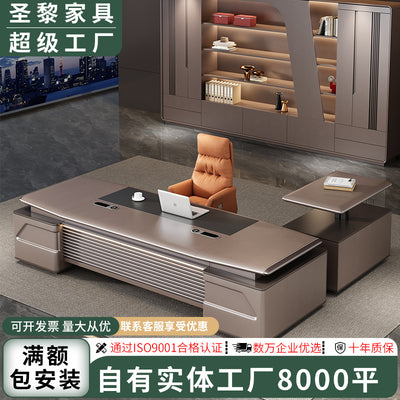 Saint li office furniture fashion boss desk executive desk metal paint baking paint supervisor manager office desk and chair combination