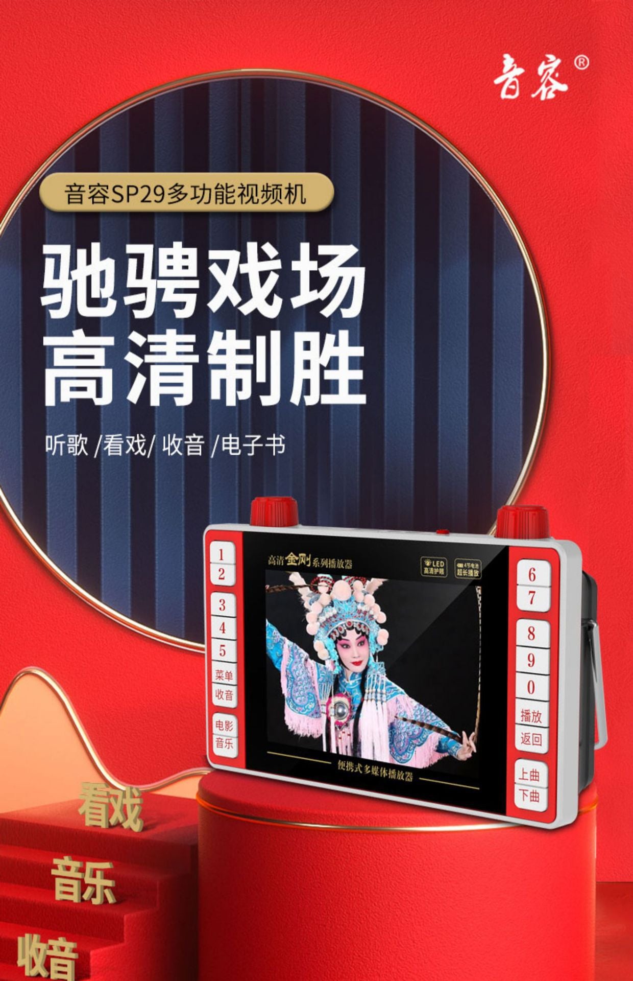 SP29 high definition drama machine small 4.5 inch Mobile Pentium 4 loudspeaker singing opera radio square dance