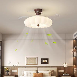 Used fan lamp antique style living room ceiling fan new arrival bedroom lamp restaurant cream all-in-one invisible fan ceiling lamp