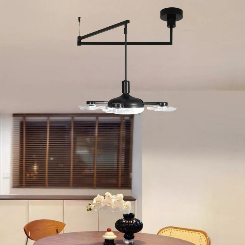 Medieval Fan Rocker Arm Restaurant Chandelier French Cream Displaceable Dining Table Bar Light Japanese Tea Room Dining Room Lighting