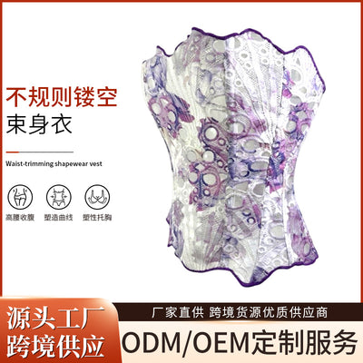 European and american court style hollow-out lace mesh corset bustier - breathable mesh sexy shaping top