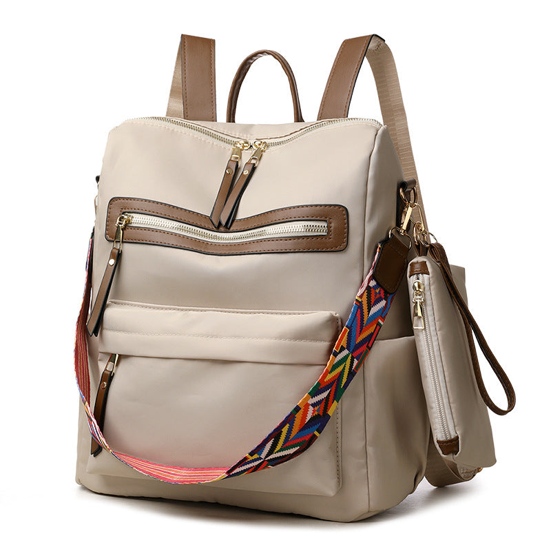 Cross-border hot-selling retro backpack Korean version fashion backpack European and American retro texture oblique bag large-capacity backpack