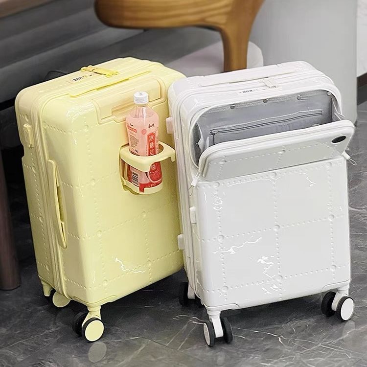 New front open lid suitcase Women's universal wheel trolley case Suitcase Convenient computer warehouse Boarding case Password case