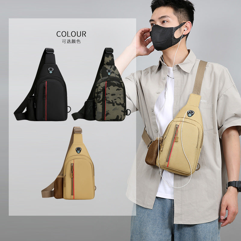 New Men's Crossbody Breast Bag Single Shoulder Satchel Small Backpack Multifunctional Trend Casual Outdoor Satchel Travel Bag