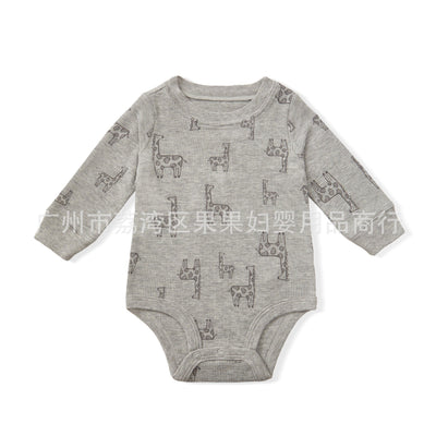 Export original baby clothes waffle grids infant baby clothes boy triangle khaki newborn bottom clothes