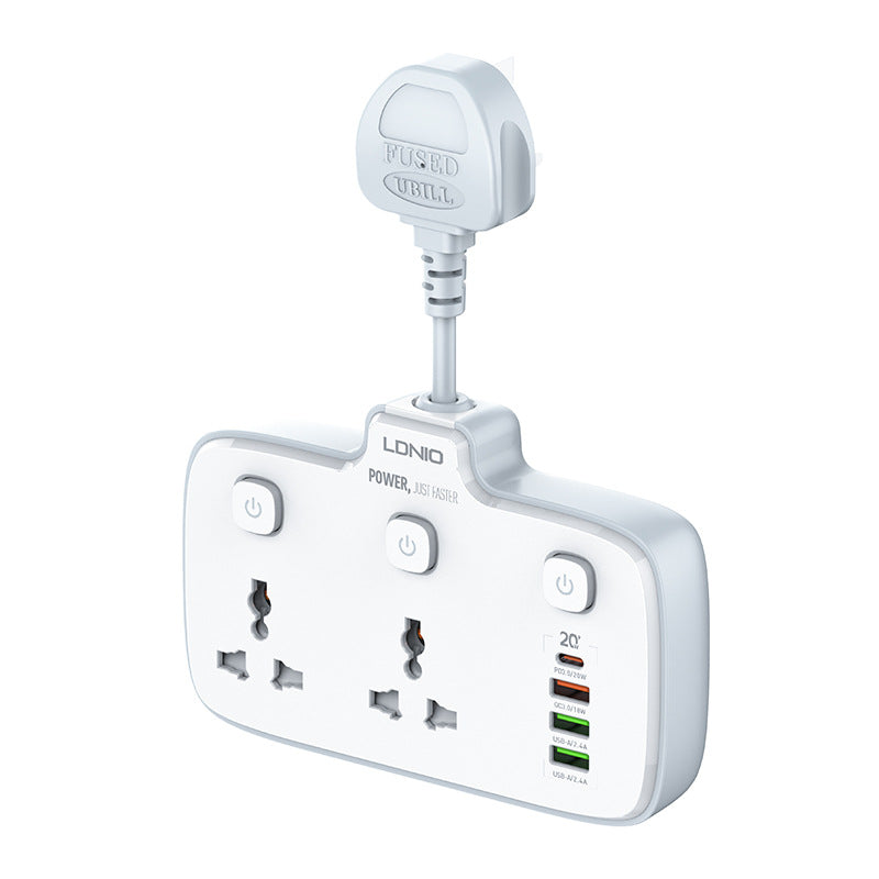 One turn multi-short line plug-in multi-plug multi-function switch fast charging plug-in board usb socket European and American British standard power strip