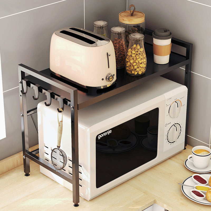 Retractable microwave oven rack Countertop Kitchen floor-to-ceiling multi-layer oven rack Household storage microwave oven rack