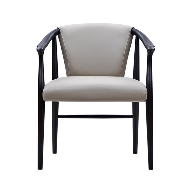 Chinese-style wabi-sabi wind solid wood dining chair study book chair backrest tea chair high-end retro leather reception negotiation chair