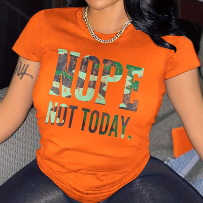 P390562 large size letter printed t-shirt for women