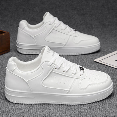 Men's spring new arrivals: breathable white sneakers, trendy and versatile thick-soled athletic casual low-top skate shoes for students