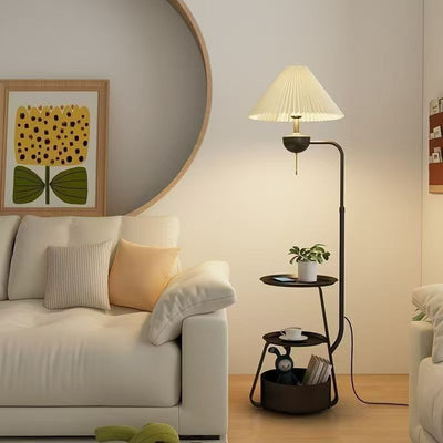 Scandinavianaccessible luxury cream style floor lamp living room sofa storage ornament bedroom bedside table all-in-one vertical lamp pull cord