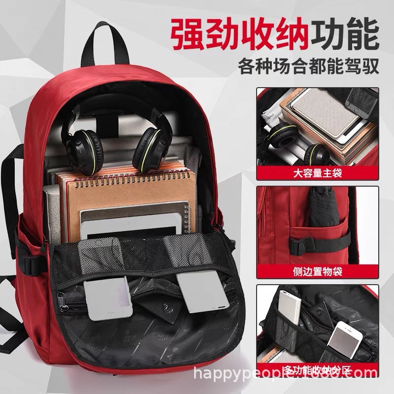 New backpack male trend street Korean version simple female student schoolbag leisure computer bag travel bag LOGO