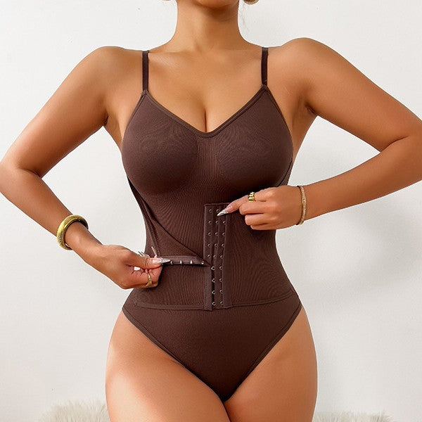 Spot supply  hot-selling European and American enhanced version of plastic waist double-layer belly buckle open-gear one-piece shapewear