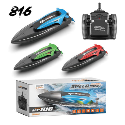 summer 816 remote control boat with led color-changing lights, 2.4g remote control high-speed speedboat racing airboat water toy