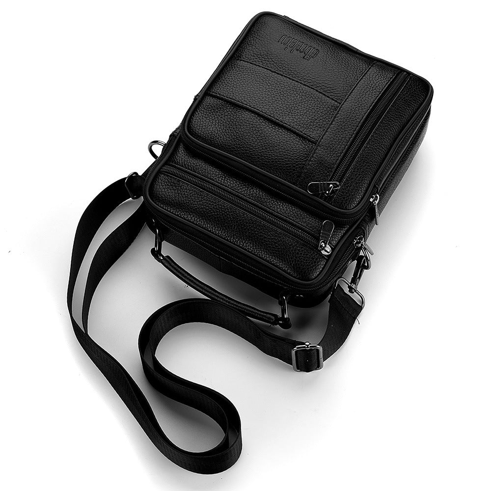 Cross-border wholesale business, genuine leather men's bags, first-layer cowhide shoulder bags, multi-functional men's messenger bags, men's handbags.