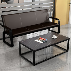 Business office sofa single three-person reception sofa coffee table combination suitcasemodern iron sofa
