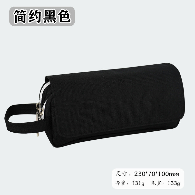 Pencil bag customization, solid color, high-end sense, good quality, student pencil bag, portable simplicity, enlarged stationery box, and logo printing.