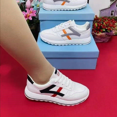 Women's shoesfall and winter german training white shoeseasiest for matchniche style thin sole sports student board shoes women's forrest gump casual board shoes
