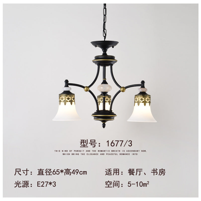 American country lamp, living room lamp, atmospheric bedroom, warm wrought iron lamps, creative retro dining room ceiling art chandelier