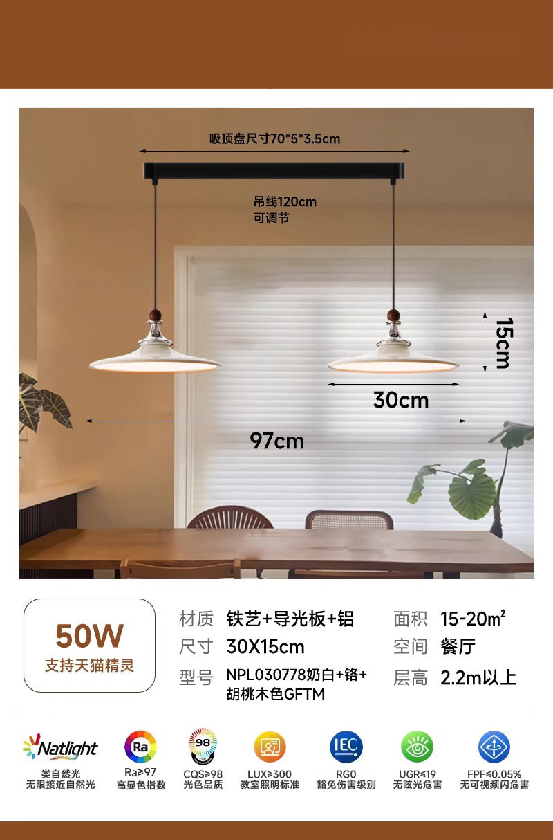 Medieval restaurant double-headed chandelier 2025 new French retro dining table lamp chess player round table lamp flying saucer lighting