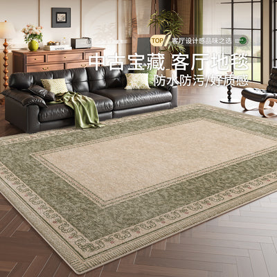 Green carpet living room retro style sofa coffee table floor mat waterproof and anti-fouling bedroom large area full bedside blanket
