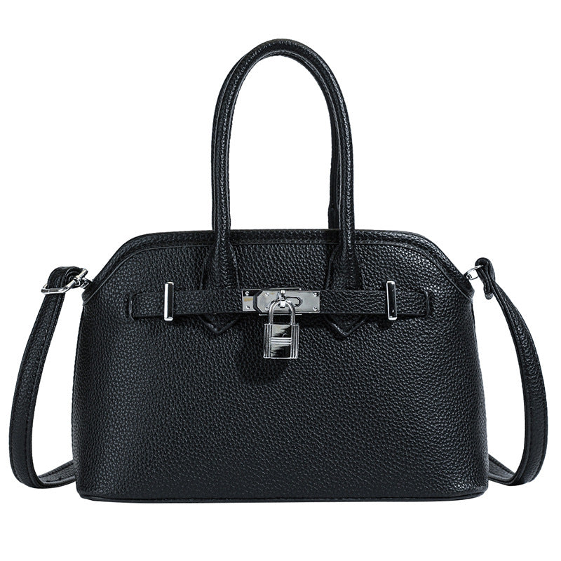 Cross-border retro handbag women's soft leather Kelly bag 2025 new high-end messenger bag versatile shoulder shell bag