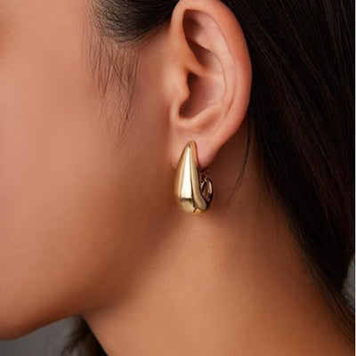 2024 new fashionable minimalist 14k gold women's earrings - versatile, high-end, light luxury, and exquisite