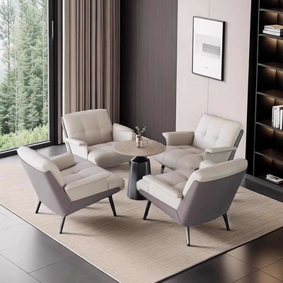 Single hotel lobby reception area table and four chairs set - casual sofa combination for cafes, offices, and meeting spaces