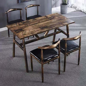 Economical dining table, restaurant stool, hot pot restaurant back chair, fast food table, chair, table and chair suit combination horn chair