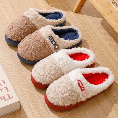 2024 winter new fuzzy slippers - indoor, non-slip, warm, trendy couple's cotton slippers for women - wholesale