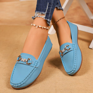 Plus size women's shoes for export: new autumn korean style round toe low heel flat comfortable casual flats in multiple colors