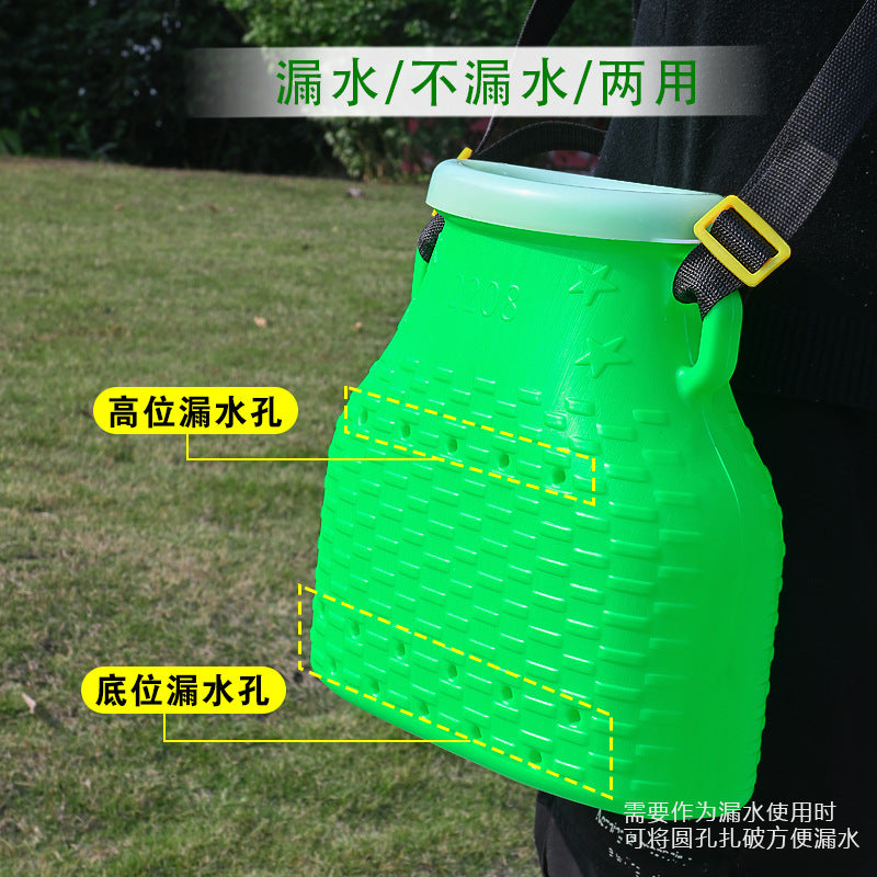 Outdoor plastic fish basket Thickened plastic fish basket Catch yellow eel loach fish bucket Road flow fish shrimp back basket Small basket