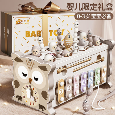 Infant and toddler hexahedral educational piano whack-a-mole treasure box early education toys kids baby first birthday gift