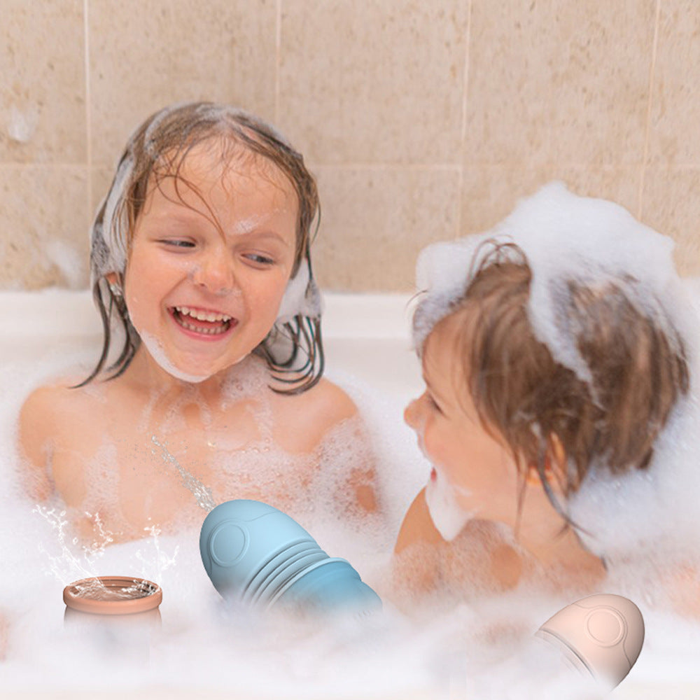 Cross-border new baby bath silicone toys children's bath cute rocket toys creative water toys