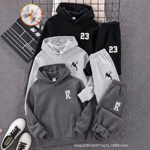 3-pack boys' athletic sweatpants - spring/autumn boys' joggers - 2 printed casual sportswear styles