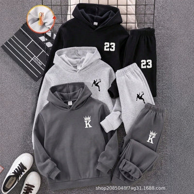 3-pack boys' athletic sweatpants - spring/autumn boys' joggers - 2 printed casual sportswear styles