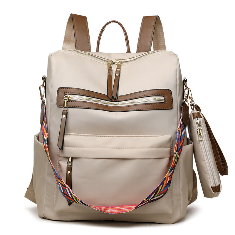 Cross-border hot-selling retro backpack Korean version fashion backpack European and American retro texture oblique bag large-capacity backpack