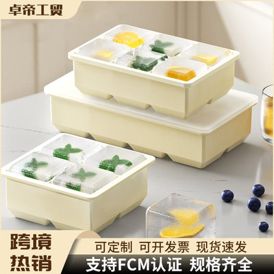 Large ice cube mold ice tray ice box silicone large square ice for home frozen ice cubes large food grade homemade handy gadget