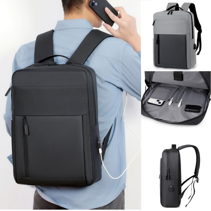New business backpack men's commuting large-capacity computer bag multi-function multi-compartment wear-resistant leisure travel bag