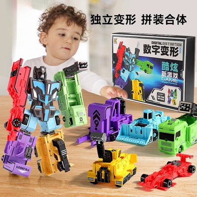 Transforming digital combination robot letter king kong boy educational toy - ages 3-6 - perfect birthday gift