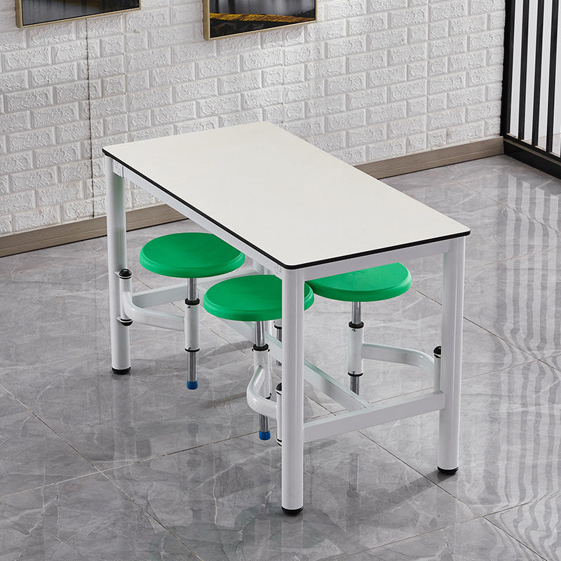 Canteen dining table conjoined combination school students 6 people 4 people factory staff dining room hanging stool company dining room dining table and chairs