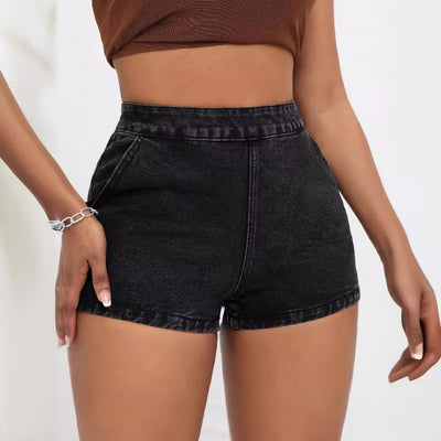 65377# cross-border women's fashion: european & american ins style, comfortable, stylish, slim-fit denim shorts