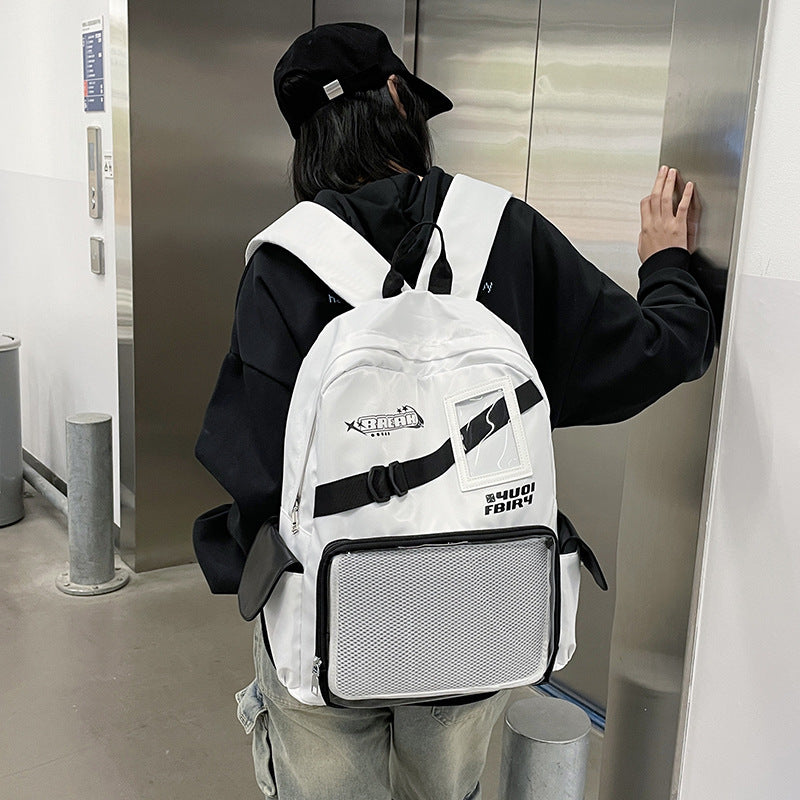 New fashionable Korean version pain bag transparent primary and secondary school student schoolbag men's and women's large-capacity college backpack travel backpack